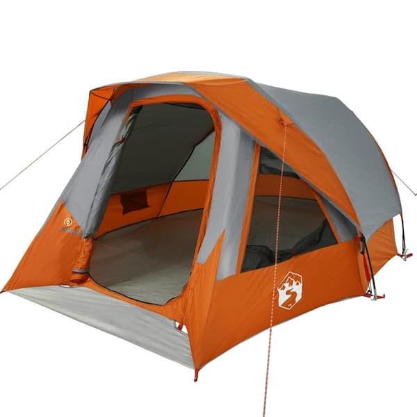 vidaXL 4-personers campingtelt vandtæt grå og orange