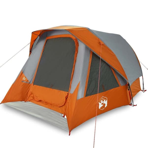 vidaXL 4-personers campingtelt vandtæt grå og orange