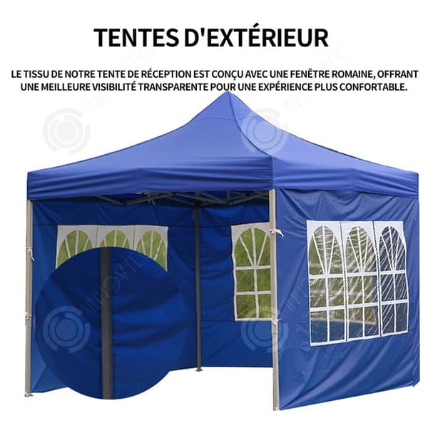 INN Utetält 210D Oxford Tyg Roman Fönster 6x2M Vattentätt och regntätt Vikbart Transparent Oxford Tyg Blå
