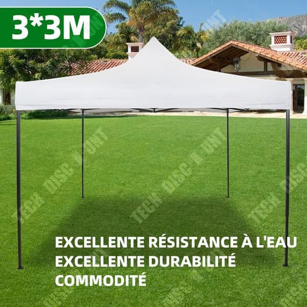 TD Tyg för tältförråd 3m x 3m Taköverdrag för gazebo i polyester Vattentät och solresistent Utan hylla