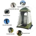 Miniatyrbild 3 av 4: C Duschtält 140x140x230cm Portabelt Instant Toaletttält med Duschkrok Solskydd för Camping Fiskeresor