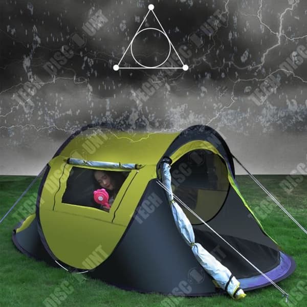 TD® Helautomatiskt campingtält, fristående, snabböppningsbart, regn- och vindtätt, i Ox-tyg