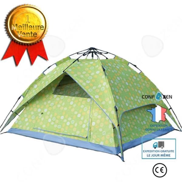 CONFO® Campingtält Utomhuscamping Bärbar 3-personers dubbeldäck Snabböppning Automatisk solskyddsmedel Vattentät