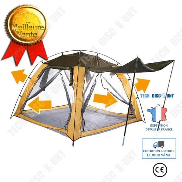 TD® Utomhustält campinggasväv andningsbar solkrämventilation insektsäker 3-4 personers campingfisketält
