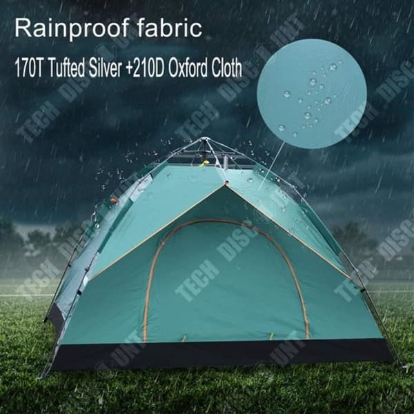 TD® campingtält med helautomatiska glasfiberstolpar strandtält med solskydd och ventilation