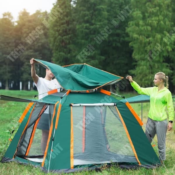 TD® Campingtält 240*240*155CM Helautomatiskt Snabböppning Vattentätt Sol och Regn Fyrsidigt Tält
