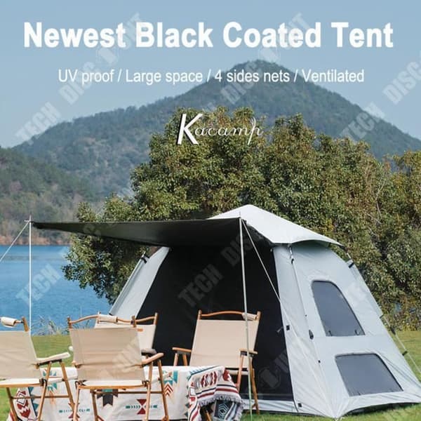 TD® Campingtält Helt Vattentätt Vinyl Enkellager Tält Snabböppet Utomhus Camping Tält Territory Tält