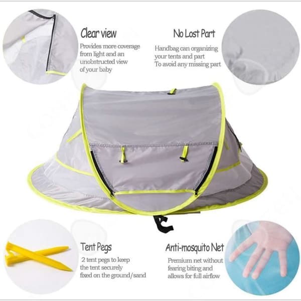 CONFO® Anti-ultraviolett Anti-ultraviolett hopfällbart babymyggtält Mobilt Beach Barnsäng Solskydd