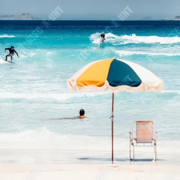 TD® Outdoor Beach Tassel Paraply med solskydd och vattenavvisande Seaside Wavy Leisure Garden Paraply