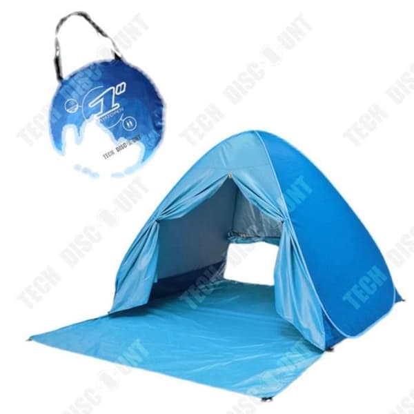TD® Utomhus strandtält 200×165×130CM Solskyddande beläggning Med dörrgardin Soltält för strandkante
