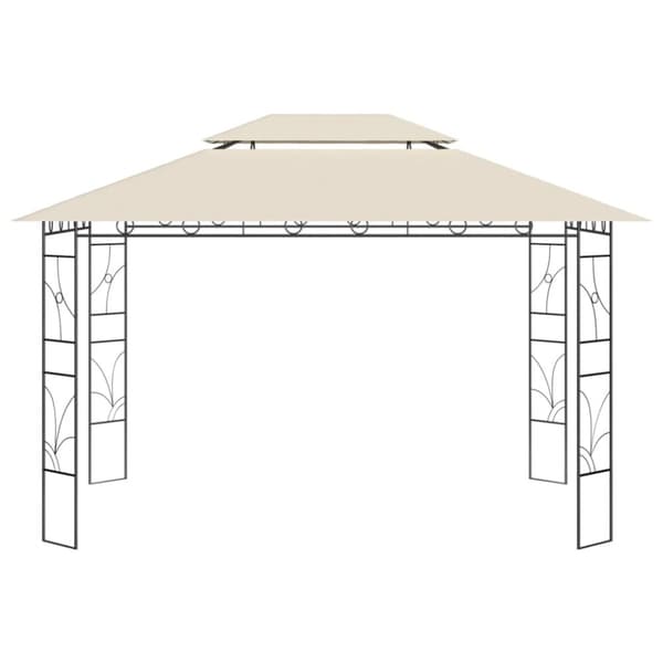Paviljong 4x3x2,7 m gräddvit 160 g/m²