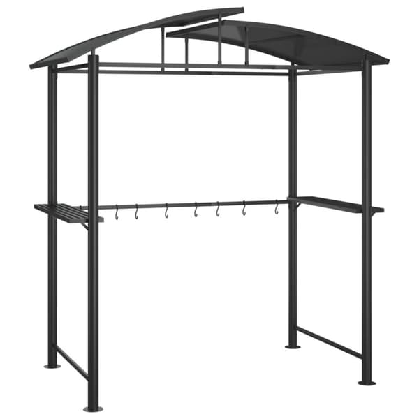 Tak för grill med sidohyllor antracit 210x114x230 cm stål