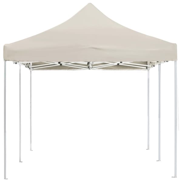 Hopfällbart partytält aluminium 6x3 m gräddvit