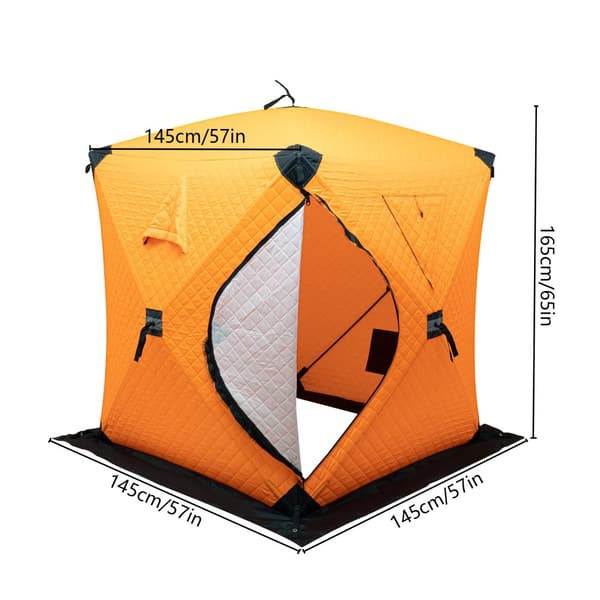Orange isfisketält, vindskyddat, rymlig design,Orange