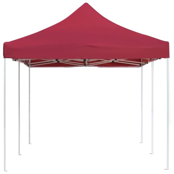 Hopfällbart partytält aluminium 6x3 m vinröd