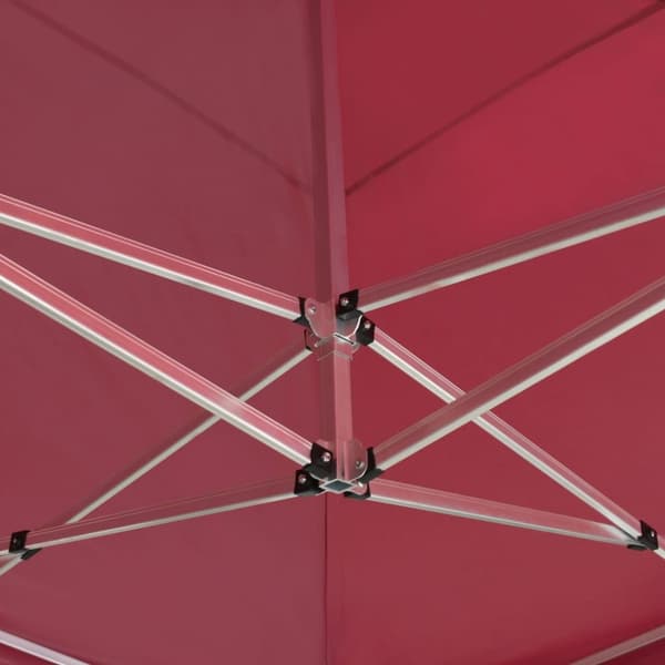 Hopfällbart partytält aluminium 6x3 m vinröd