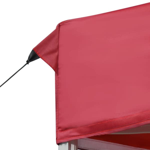 Hopfällbart partytält aluminium 6x3 m vinröd
