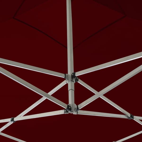 Hopfällbart partytält med väggar aluminium 3x3 m vinröd