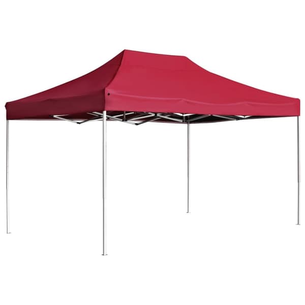 Hopfällbart partytält aluminium 4,5x3 m vinröd