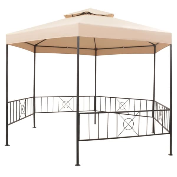 Paviljong hexagonal 323x265 cm beige