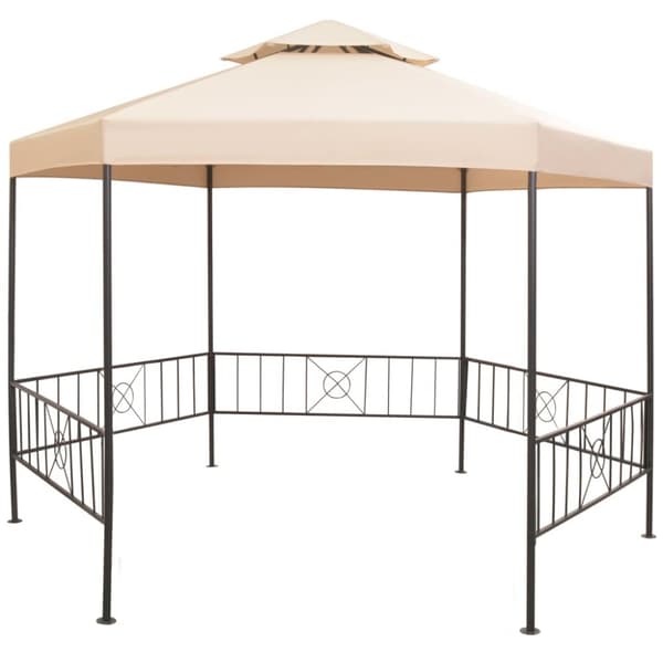 Paviljong hexagonal 323x265 cm beige