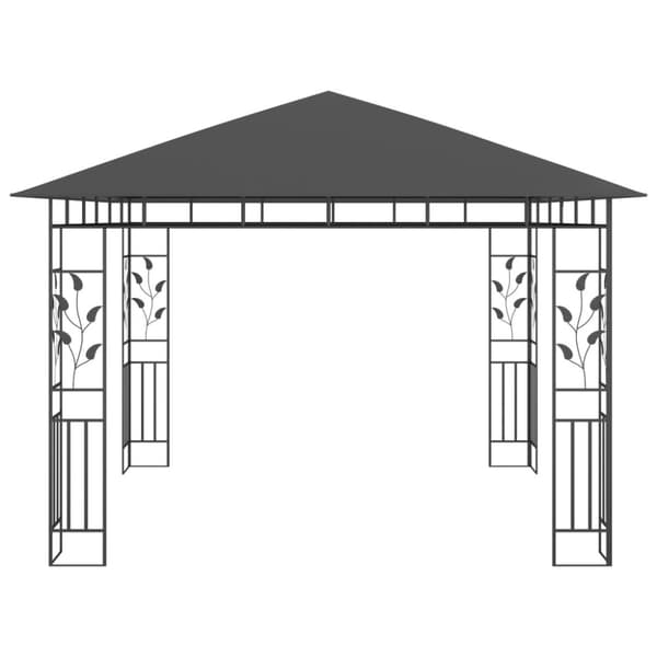 Paviljong med myggnät 3x3x2,73 m antracit 180 g/m²