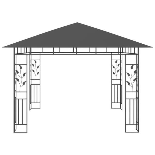 Paviljong med myggnät 3x3x2,73 m antracit 180 g/m²