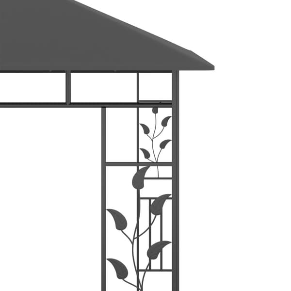 Paviljong med myggnät 3x3x2,73 m antracit 180 g/m²