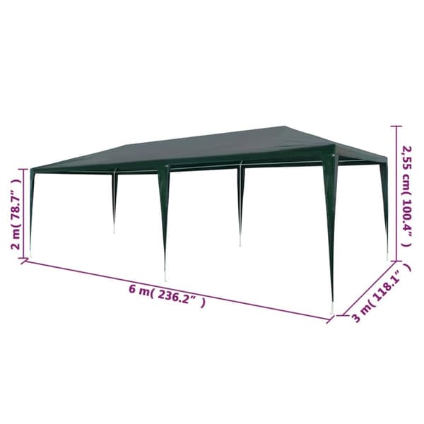 Partytält PE 3x6 m grön