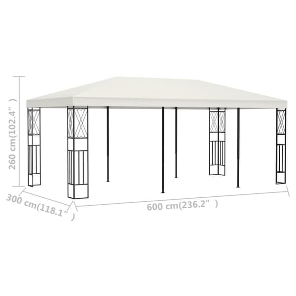 Paviljong 3x6 m gräddvit tyg