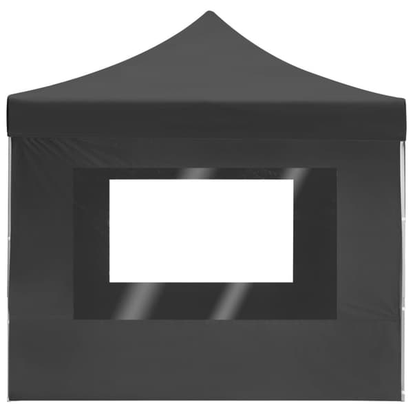 Hopfällbart partytält med väggar aluminium 4,5x3 m antracit