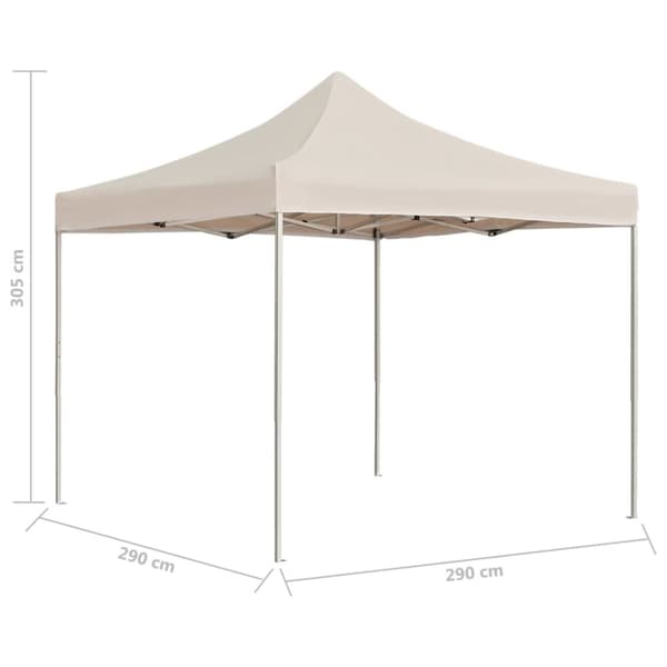 Hopfällbart partytält aluminium 3x3 m gräddvit