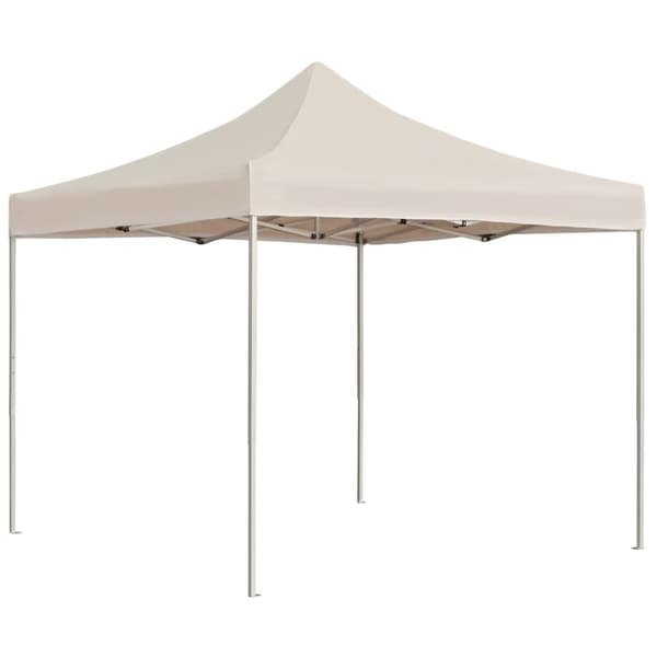 Hopfällbart partytält aluminium 3x3 m gräddvit
