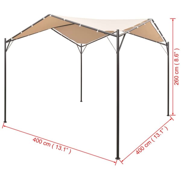 Paviljong 4x4 m stål beige