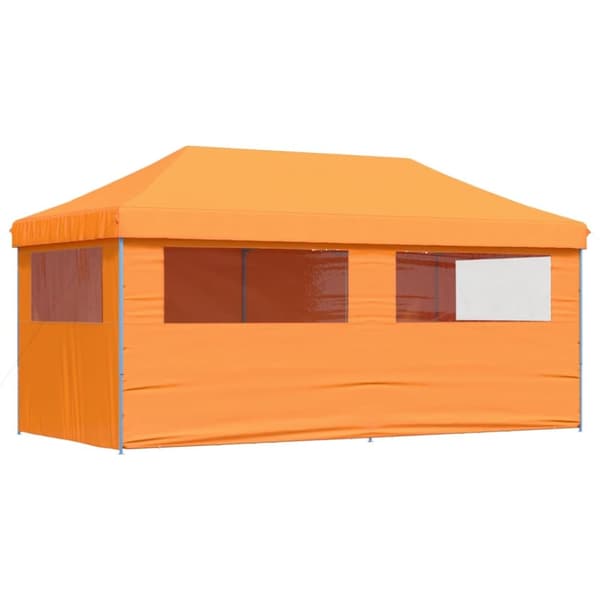 Pop-Up hopfällbart partytält med 4 sidoväggar ORANGE