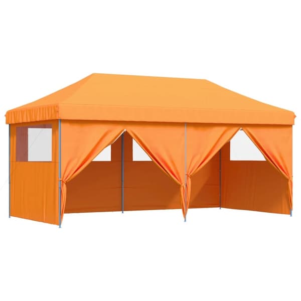 Pop-Up hopfällbart partytält med 4 sidoväggar ORANGE