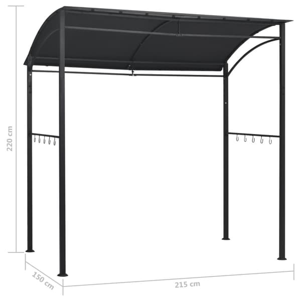 Grilltält 215x150x220 cm antracit stål