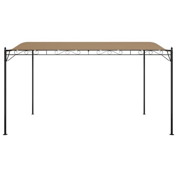 Paviljong taupe 4x3 m 180 g/m² tyg och stål
