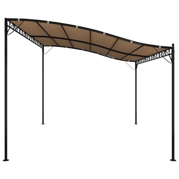 Paviljong taupe 4x3 m 180 g/m² tyg och stål