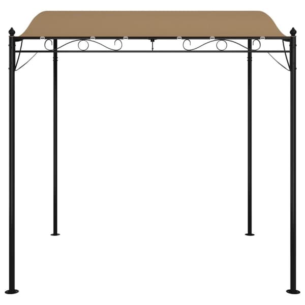 Paviljong taupe 2x2,3 m 180 g/m² tyg och stål
