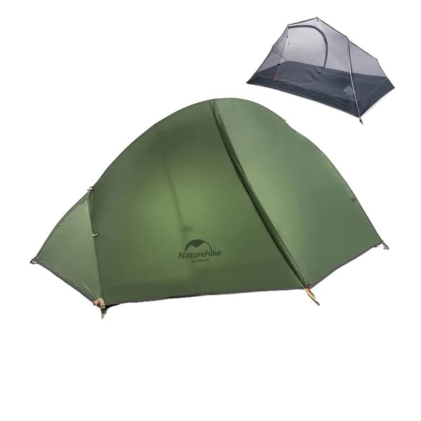 Ultralätt Backpacking Tält, Vattentätt 4000mm, Rymligt 205x156cm,1P - 20D - Grön