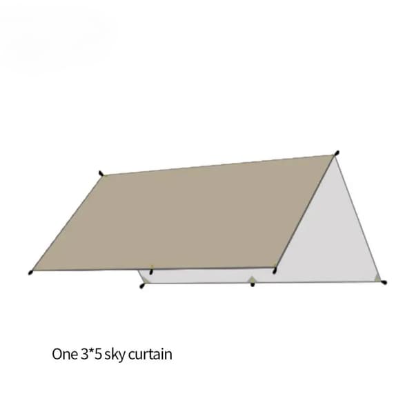 Vandtæt Tarp Telt, Letvægts Polyesterstof, Flere Størrelser Tilgængelige,Khaki 3X5M