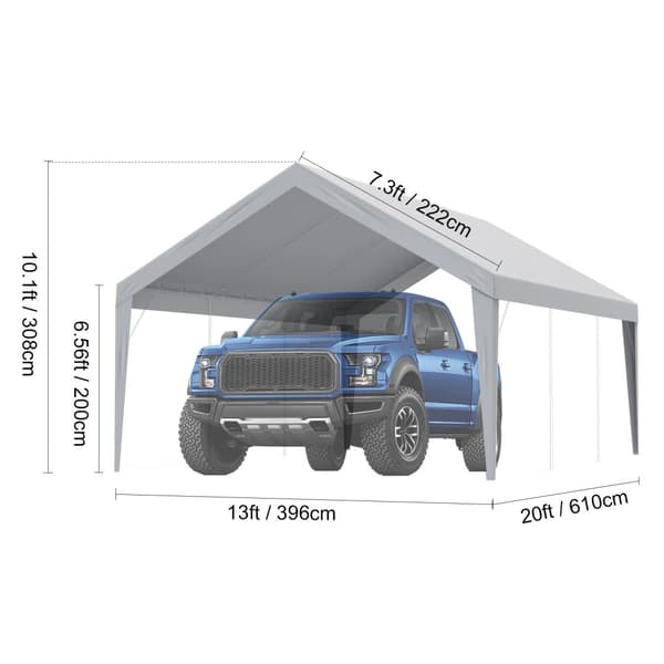 VEVOR Carport Overdækning, Holdbart Polyester Materiale, UV Beskyttet,7.5tommer