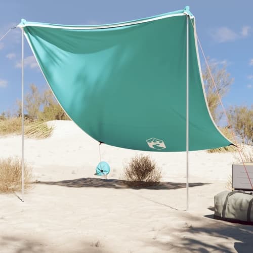 Strandskydd med sandpåsar grön 214x236 cm