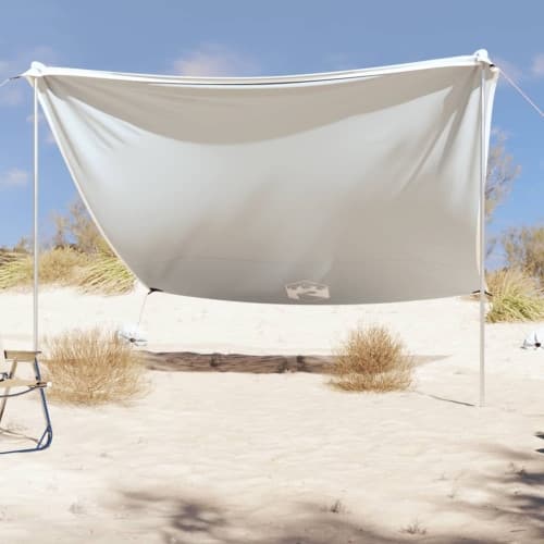 Strandskydd med sandpåsar grå 304x300 cm