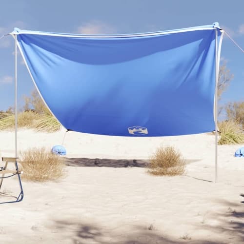 Strandskydd med sandpåsar blå 304x300 cm