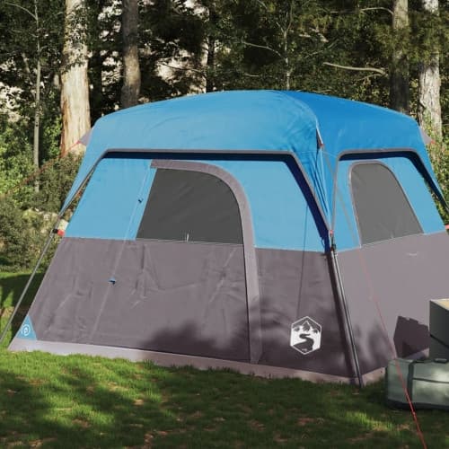 Campingtält 4 personer blå vattentätt