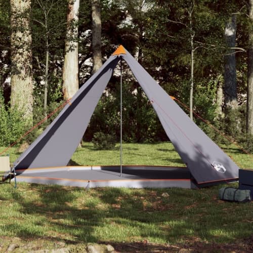 Familjetält tipi 8 person grå och orange vattentätt
