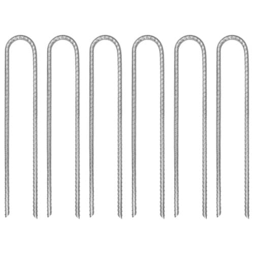 Tältpinnar 6 st U-formade 30 cm Ø7 mm galvaniserat stål