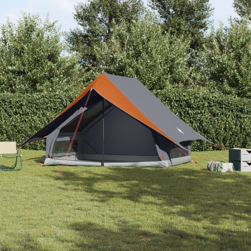 Campingtält A-Frame 5-personers Grå och Orange Vattentåligt